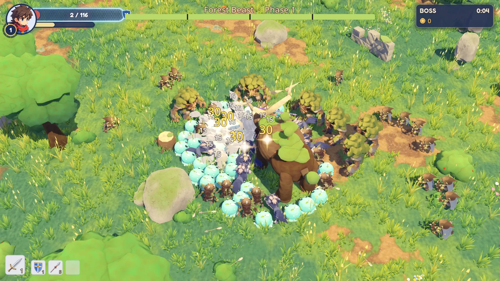 The Warrior fighting the Forest Beast in Green Valley