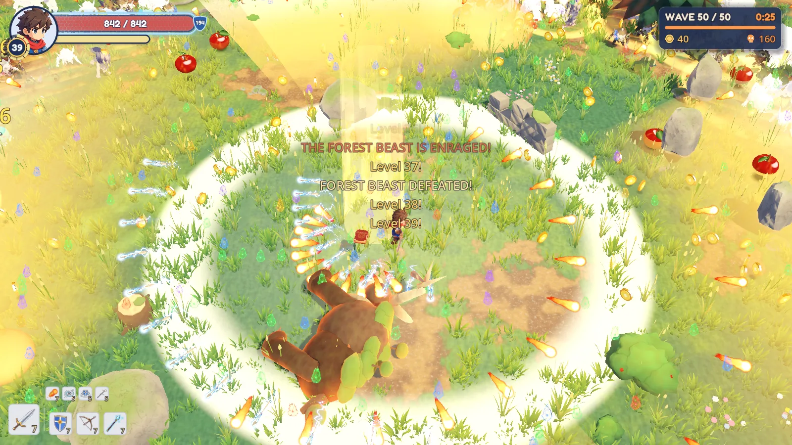 A late wave in Green Valley, the screen full of attacks